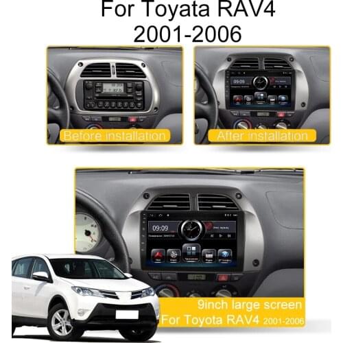 For Toyota RAV4 Car Radio Multimedia Video Player Navigation GPS Android 9.1 2DIN years 2001 2002 2003 2004 2005 2006