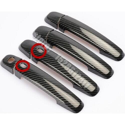 Car styling for Suzuki SX4 Swift Vitara S-Cross Carbon fiber pattern ABS Chrome Door handle Protective covering Cover Trim