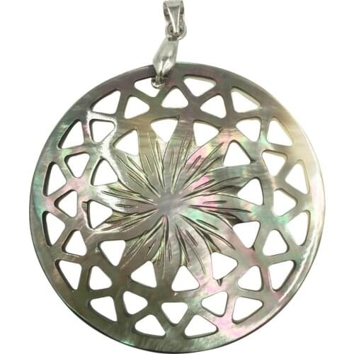 Free Shipping Women Fashion Jewelry Mother of pearl Shell Flower Pendant Bead 1pcs C7980