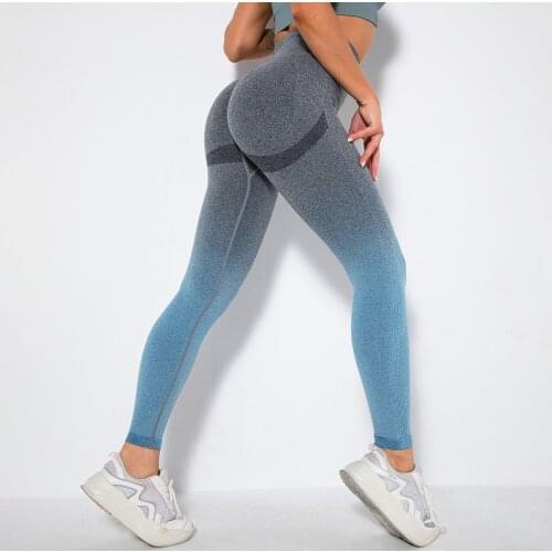 Seamless Gradient Push Hip Yoga Pants Women High Waist Gym Fitness Sports Running Breathable Yoga Clothes Sport Leggings Women