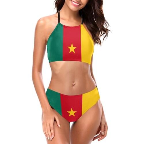 Bikinis Cameroon Flag Mini Skirt Cameroun Dress Exotic 2021 Women Swimsuit Low Waist dress sets R333 Women Beach wear