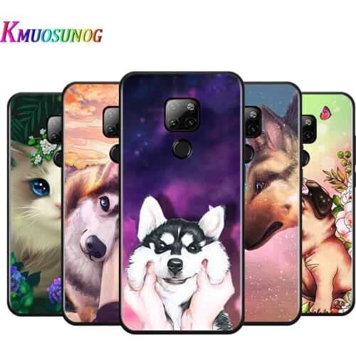 Cute Dog Cat for Huawei P Smart Z S Pro Plus 2021 2020 Nova 7i 7 6 SE 5i 5Pro 4E 4 3i 3e 3 2 2i Lite 2 Phone Case
