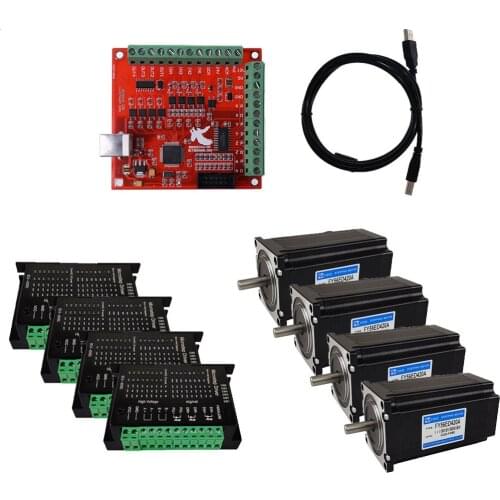 CNC kit 4-axis Mach3 motion control system TB6600 stepper driver 3nm Nema 23/57 stepper motor high torque mach3 control card