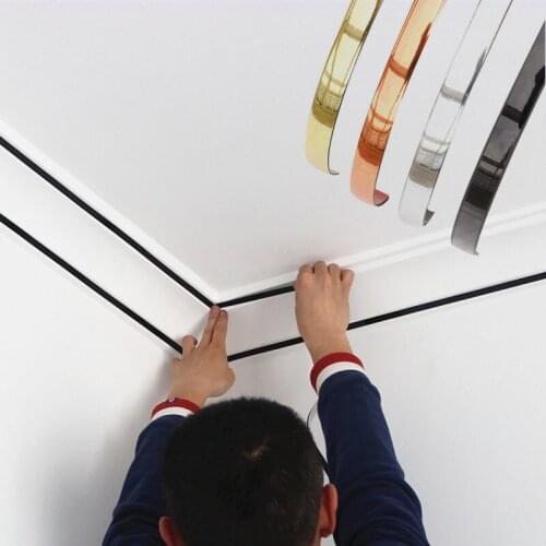 5M Gold Wall Floor Gap Tape Self-adhesive Ceiling Edge Decorative Tape Waterproof Furniture Cabinet Frame Decals Home Decoration