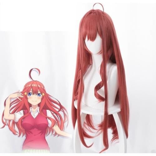 Anime Gotoubun No Hanayome The Quintessential Quintuplets Itsuki Nakano Cosplay Wigs Long Heat Resistant Synthetic Wig + Wig Cap