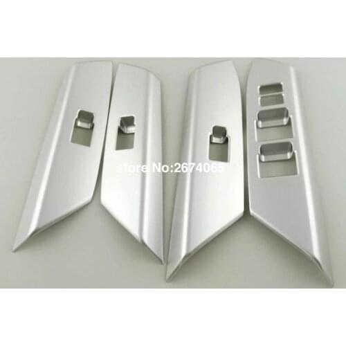 For Toyota RAV4 2016 2017 Glass Switch Cover Door Window Rises Protector Trim Escutcheon Chrome Sticker Car-styling Accessories