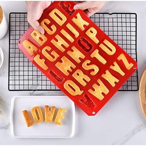 New Alphabet Letter Fondant Cake Biscuit Mold Non-Stick Silicone Baking Tools DIY UpperCase Letter Cookie Tools Chocolate Mould