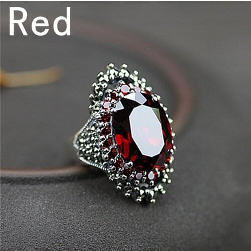 Quantily: 1PC Material: Silver color Color: Red,Blue Gender:Women Size: 6 diameter: 16.5mm, 7 diameter: 173mm, 8 diameter: 18