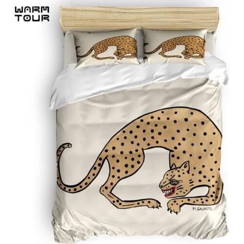 WARMTOUR Duvet Cover Cheetah Duvet Cover Set 4 Piece Bedding Set For Beds Bedding Set Luxury DHL Shipping Method