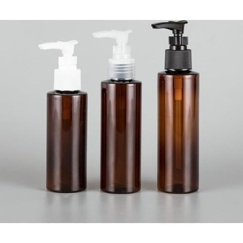 Brown 100ML 120ML 150ML X 40 Liquid Soap Dispenser Plastic Bottle With Bayonet Pump Cosmetic PET Bottle Cosmetic Container