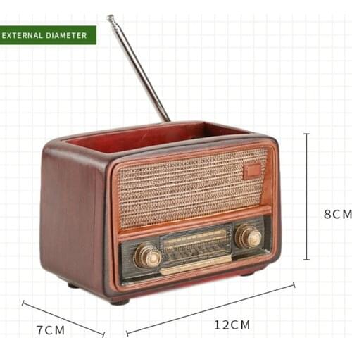 Creative Planter Pot Retro Radio Shaped Flowerpot Multi Purpose Resin Succulent Bonsai Plant Holder Ornament for Office JDH88