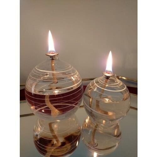 Viyale Store Moire Globe Glass Oil Lamp Dual Set