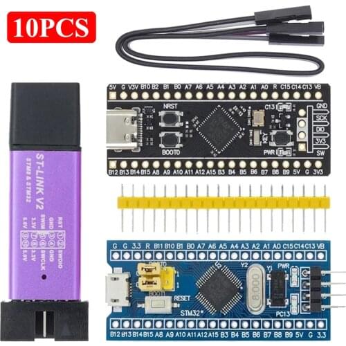 10PCS STM32F401 STM32F411 Development Board V3.0 STM32F401CCU6 STM32F411CEU6 STM32F4 Learning Board ST-LINK V2 STM32F103C8T6 RAM