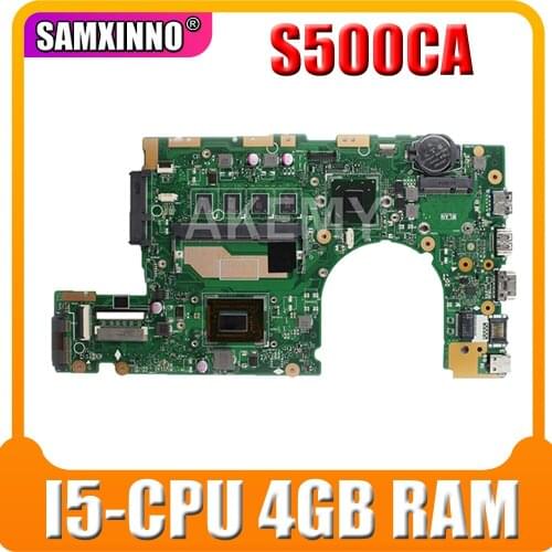 Akmey S400CA Laptop motherboard For Asus VivoBook S500CA S400C S500C original mainboard 4GB-RAM I5-3317U Free board