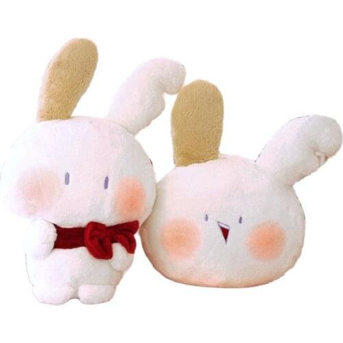 Kawaii bunny Plush Anime toy Super soft Baby Sleeping Pillow red bow Shy Sleepy rabbits Doll toys for Boy girl Game Doll Gift