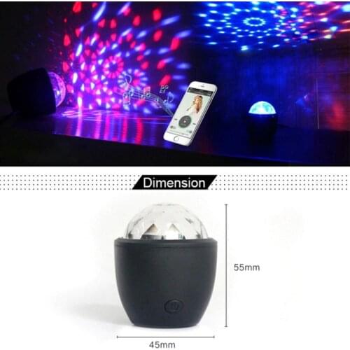 Mini RGB LED Crystal Magic 3W USB Powered Sound Actived Multicolor Disco Ball Magic Effect Lamp For Stage Birthday Party Concert