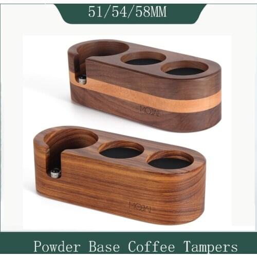 51/54/58mm Beech Press Powder Base Coffee Tampers Italian Coffee Brewing Hammer Pad Solid Wood Anti-skid Filling Powder Holde