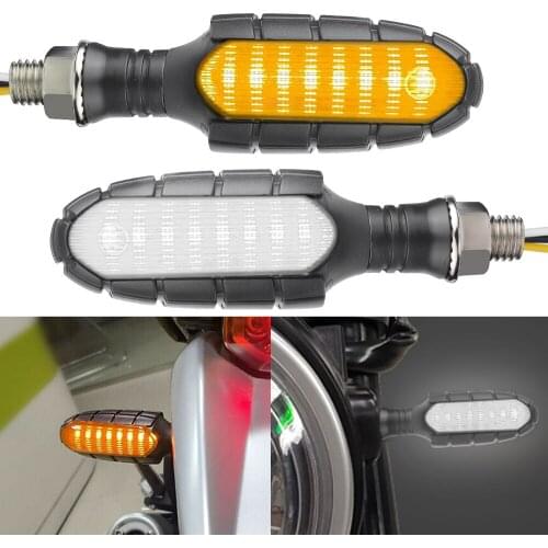 Motorcycle LED Turn Signal Indicator Lights amber white Flowing Water Blinker Day Running light M10 Motorcycle Led Light 12V