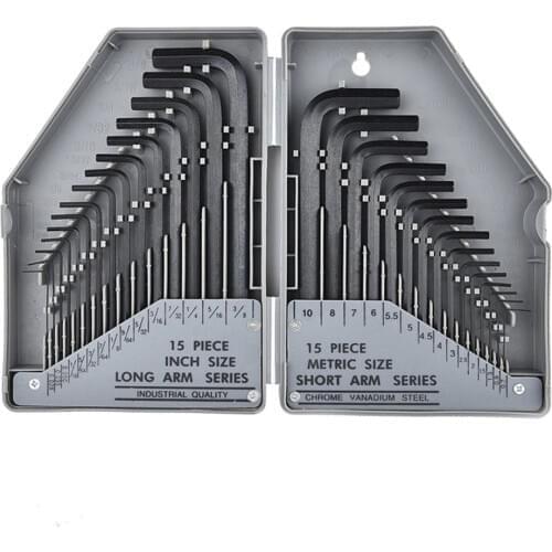 30 in 1 Inner Hex Key Wrench Torx Hex Allen Key Sets SAE Set Precise Manual Tool For Auto Repair Wrenches Spanners Hand Tools