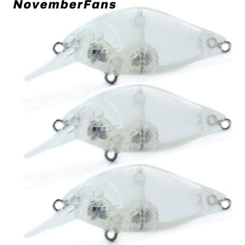 NovemberFans 15pcs/lot Unpainted Crankbait 6.5cm 7.2g Floating Crank Wobblers Hard Artificial Lures Blank Fishing Bait Tackle