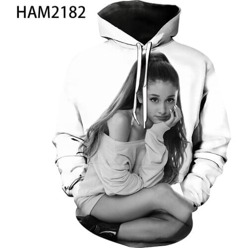 Ariana Grande 2021 Spring Autumn New Cotton 3D Printing Hoodie Mens Womens Childrens Cool Sports Shirt Long Sleeve Street C