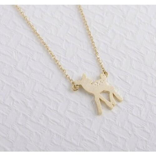 New Trendy Gold And Silver Personalized Bambi Necklace High Quality Hunger Games Pendant Necklace Women Best Friend