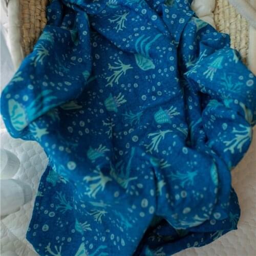 Bamboo Muslin Swaddles Baby Blankets Newborn Bed Premium Muslin Blanket 30%Cotton + 70%Bamboo