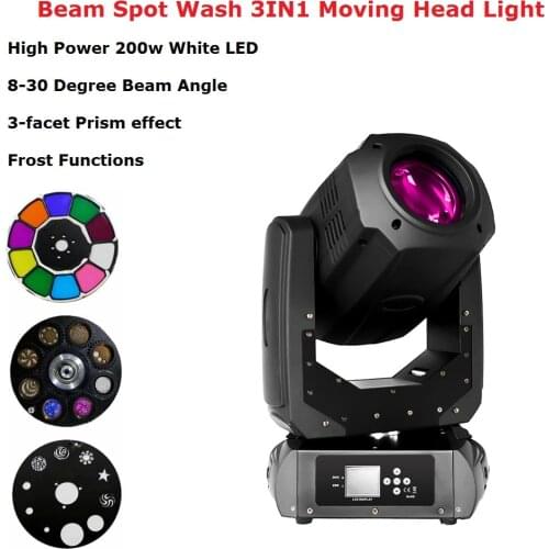 Dj Pro 200W LED Lyre Moving Head Light Beam Spot Wash LED Light Party Light Dj Stage Lighting Effect Night Club Dj Laser Light
