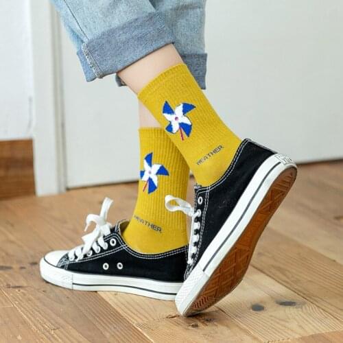 Rainbow Jacquard Winter Socks Fashion Cotton College Wind personality ins Weather socks