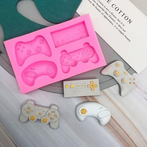 Game tray silicone mold game handle fondant chocolate mousse mold childrens cake decoration tool