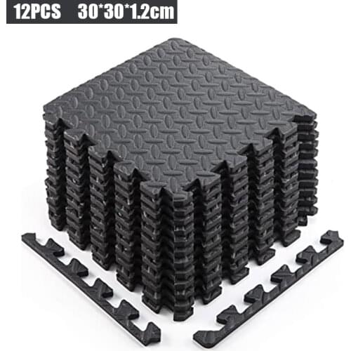 12PCS 30*30cm EVA Yoga Sports Mat Puzzle Exercise Foam Pad Non-Slip Leaf Grain Splicing Rugs Floor Tiles Protection Gym Mat