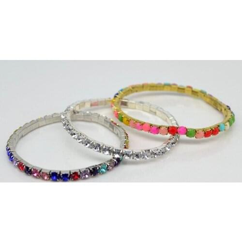 Rhinestone Crystal Stretch Bracelet Tennis Bracelets Fashion Girls Jewelry