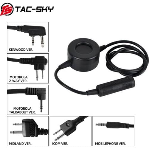 TAC-SKY PTT tactical TCI PTT headset adapter is suitable for military tactical hunting sports headset walkie talkie TCI PTT