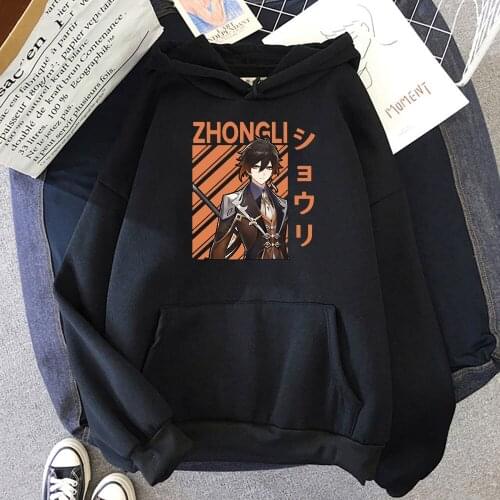 Harajuku Hoodies Women/Men Oversized Sweatshirts Long Sleeve Hip Hop Genshin Impact Zhong Li Cool Game Pullover Unisex Colors 12