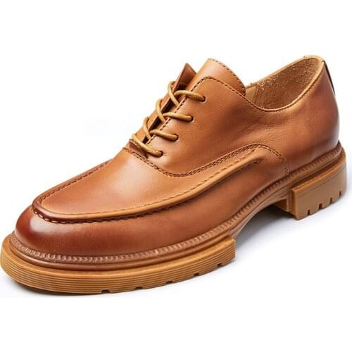 All-match Cowhide Autumn Summer Spring British retro High Quality Genuine Leather Shoes Men Business Men Shoes Men Dress Shoes