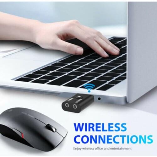 USB Bluetooth 5.0 Audio Transmitter Receiver Adapter 3.5mm Portable for TV PC Car AUX PUO88