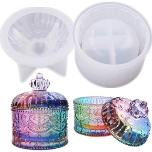 Vintage Jar Resin Mold with Lid Silicone Storage Box Mould for Epoxy Casting DIY Resin Crafts Kits Rustic Bottle Display Jewelry