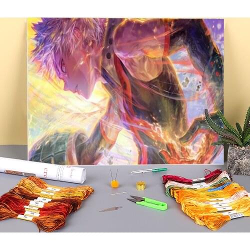 My Hero Academia Printed Water-Soluble Canvas 11CT Cross-Stitch DIY Embroidery Patterns DMC Threads Hobby Handiwork Sales