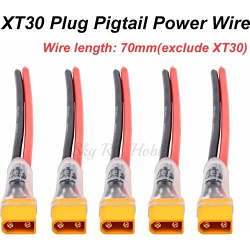 XT30 Plug Pigtail Power Wire with 100μF Capacitor for Mobula7 HD TRASHCAN UR85 UR85HD Crazybee F3 / F4 PRO RC Parts