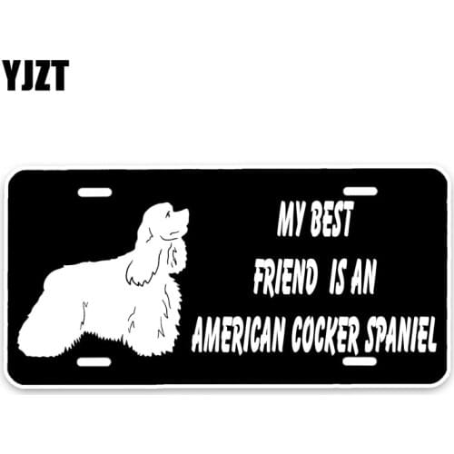 YJZT 15*7.3CM My best friend is a American Cocker Spaniel Dog Car Bumper Window Waterproof PVC Sticker Decal C1-4648