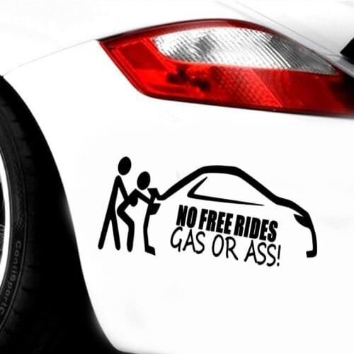 Funny Car Sticker No Free Rides Gas or Ass Letters Decal Reflective Styling Bumper Trunk Window Body Sticker Decor