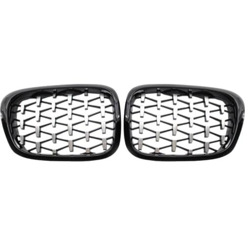 1Pair Vehicle Grilles Glossy Black ABS Front Bumper Grill 51138195152 51138195151 for BMW 3 Series E36 97-99