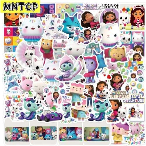 10/30/50Pcs/set Cartoon Tv Gabbys Dollhouse Graffiti Mixed Stickers For Diy Skateboard Luggage Helmet Laptop Kids Toys Case