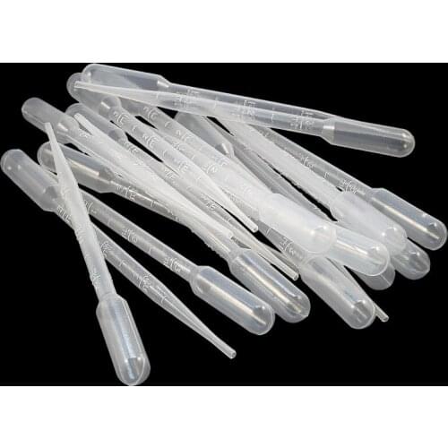 100PCS 3ML Practical Transparent Pipettes Disposable Safe Plastic Eye Dropper Transfer Graduated Pipettes Educational Supplies