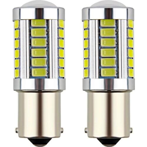 2pcs 1156 1157 BA15S P21W 5630 5730 LED Car Tail Bulb Brake Lights 12V DC Auto Reverse Lamp Daytime Running Signal Light