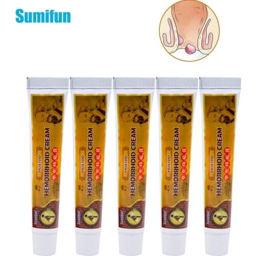Sumifun 5Pcs Hemorrhoids Ointment Mint Internal And External Anal Fissure Cream Pain Reliving Chinese Medical Plasters