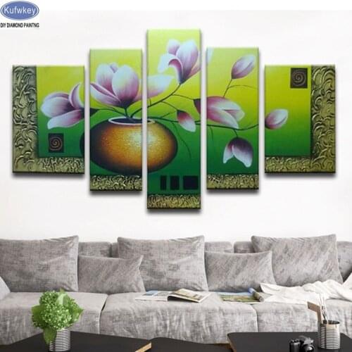 5pcs 5D DIY Diamond Painting buddha flower Diamond Embroidery Painting Cross Stitch needlework Rhinestone Home Decoration mosaic