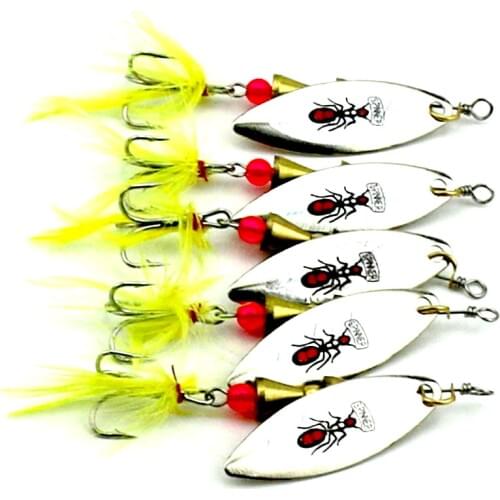 80PCS 6g 6#Japan hooks spinner spoon fishng lures hard metal sequin fishing baits wobble pike bass isca pesca fishing tackles