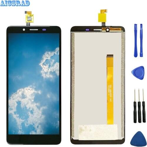 AICSRAD For Highscreen Wallet LCD Display Screen+Touch Screen Digitizer Assembly Replacement Black Color With Tape&Tool