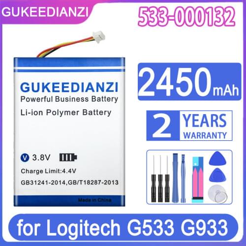 GUKEEDIANZI Replacement Battery 533-000132 2450mAh for Logitech G533 G933